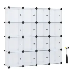 Regalkombination 16 Würfel B: 153 Cm Metall/weiß