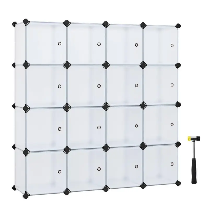 Regalkombination 16 Würfel B: 153 Cm Metall/weiß