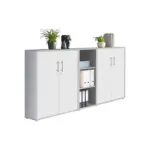 M&ouml;belix Office Edition B: 213 cm Grau/Wei&szlig;