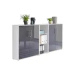M&ouml;belix Office Edition B: 213 cm Wei&szlig;/Anthrazit