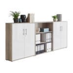 Möbelix Office Edition B: 253 Cm Sonoma Eiche/weiß