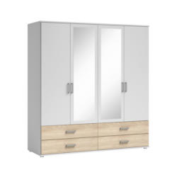 Drehtürenschrank Ivar B:180cm Sonoma Eiche/Weiß