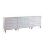 Möbelix Sideboard Mailand 12 B: 263,5 cm Weiß