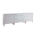 Möbelix Sideboard Mailand 12 B: 263,5 Cm Weiß