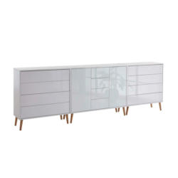 Sideboard Mailand 12 B: 263,5 Cm Weiß