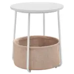 M&ouml;belix Beistelltisch mit Korb Wei&szlig;, Beige