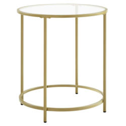 Beistelltisch Mit Glasplatte Goldfarben