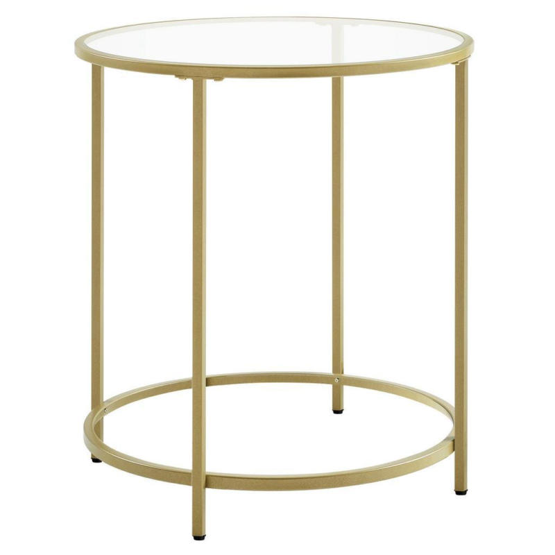 Beistelltisch Mit Glasplatte Goldfarben