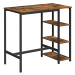 Möbelix Bartisch Vasagle 110x60x100 Cm Braun, Schwarz, 3 Fächer