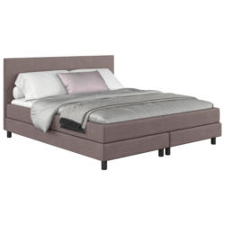 Boxbett mit Topper Andorra 140x200 cm Taupe