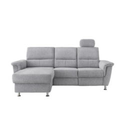 Ecksofa mit Stauraum Parole Silberfarben Chenille