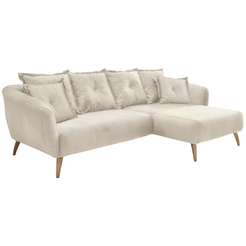 Ecksofa Baggio, Beige, Buchefarben, S: 277x162 Cm