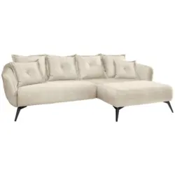 Ecksofa Baggio Beige, Schwarz, S: 277x162 Cm