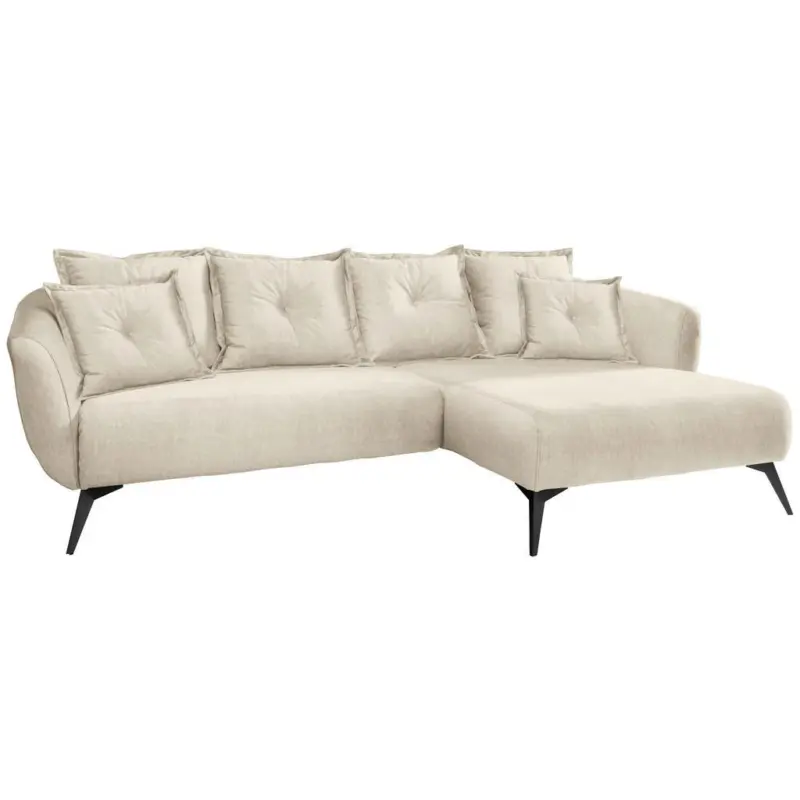 Ecksofa Baggio Beige, Schwarz, S: 277x162 Cm