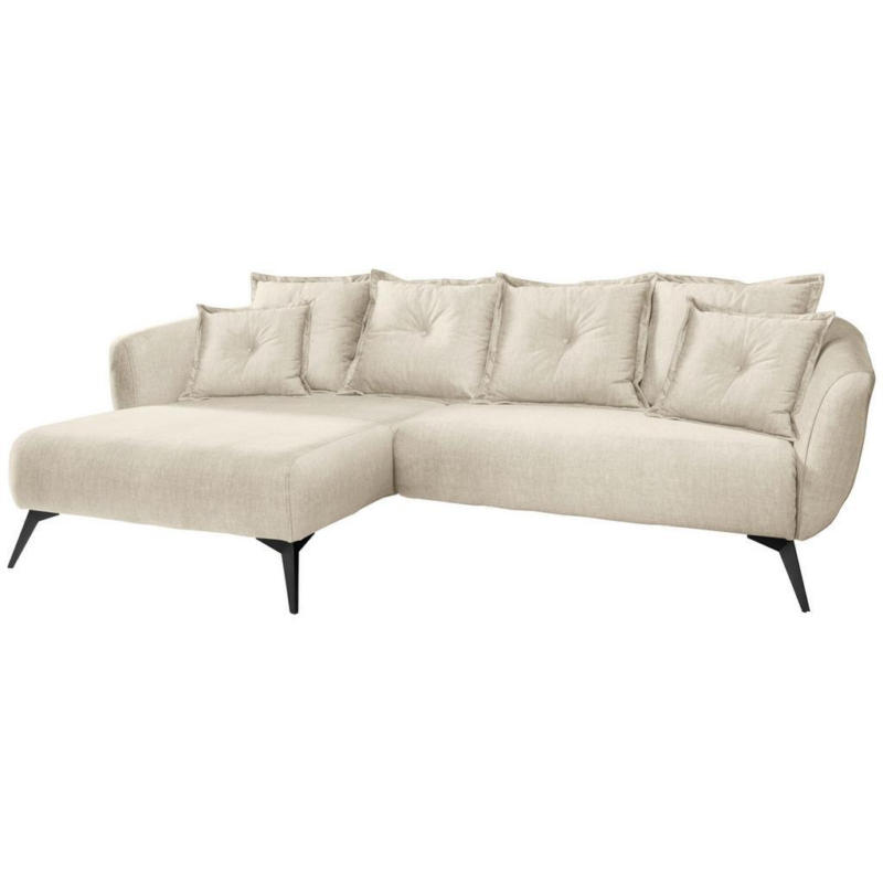 Ecksofa Baggio Beige, Schwarz, S: 162x277 Cm