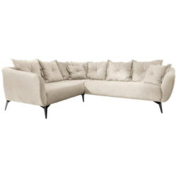 Ecksofa Baggio Beige, Schwarz, S: 247x276 Cm