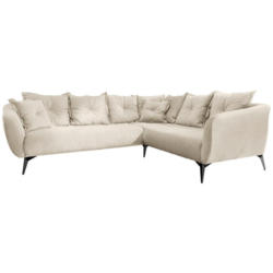 Ecksofa Baggio Beige, Schwarz, S: 276x247 Cm