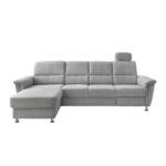 Möbelix Ecksofa mit Relaxfunktion Parole Silberfarben Chenille