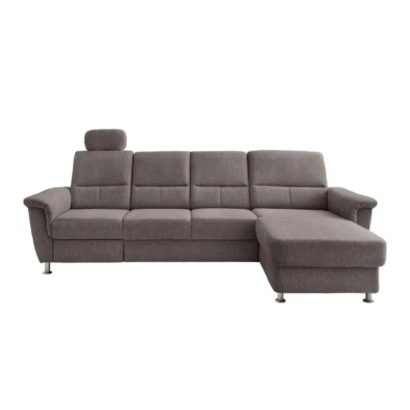 Ecksofa mit Relaxfunktion Parole Graubraun Chenille