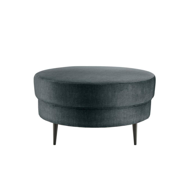 Hocker Pistaccio Blau Velours, D: 80 Cm