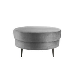 Hocker Pistaccio Silberfarben Velours, D: 80 Cm