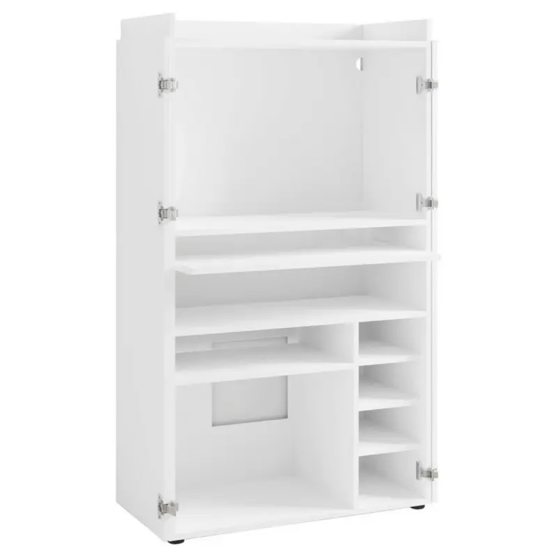 Sekretär Janne B: 80 cm Weiß inkl. Stauraum, Tastaturauszug