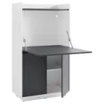 Möbelix Sekretär Hannes B: 80 cm inkl. Stauraum, Schwarz, Weiß