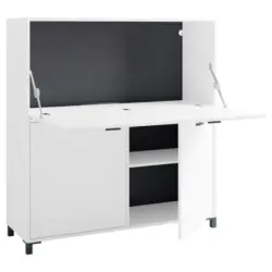 Sekretär Montana B: 120 Cm Inkl. Stauraum, Weiß, Schwarz