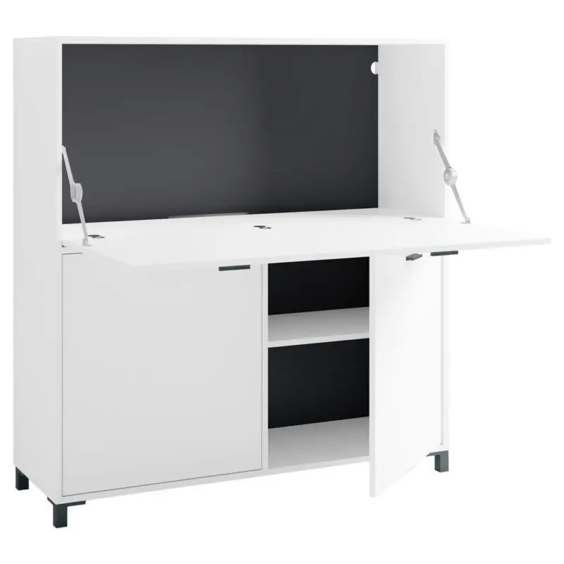 Sekretär Montana B: 120 Cm Inkl. Stauraum, Weiß, Schwarz
