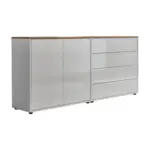 M&ouml;belix Sideboard Mailand3b:158cm Wei&szlig;/eiche