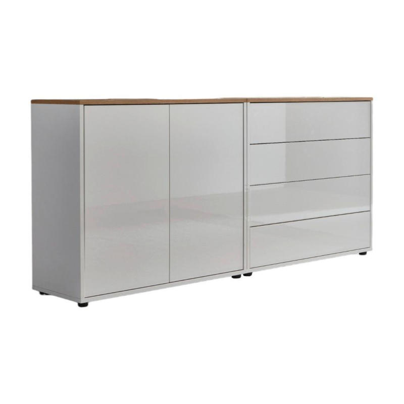 Sideboard Mailand3b:158cm Weiß/eiche