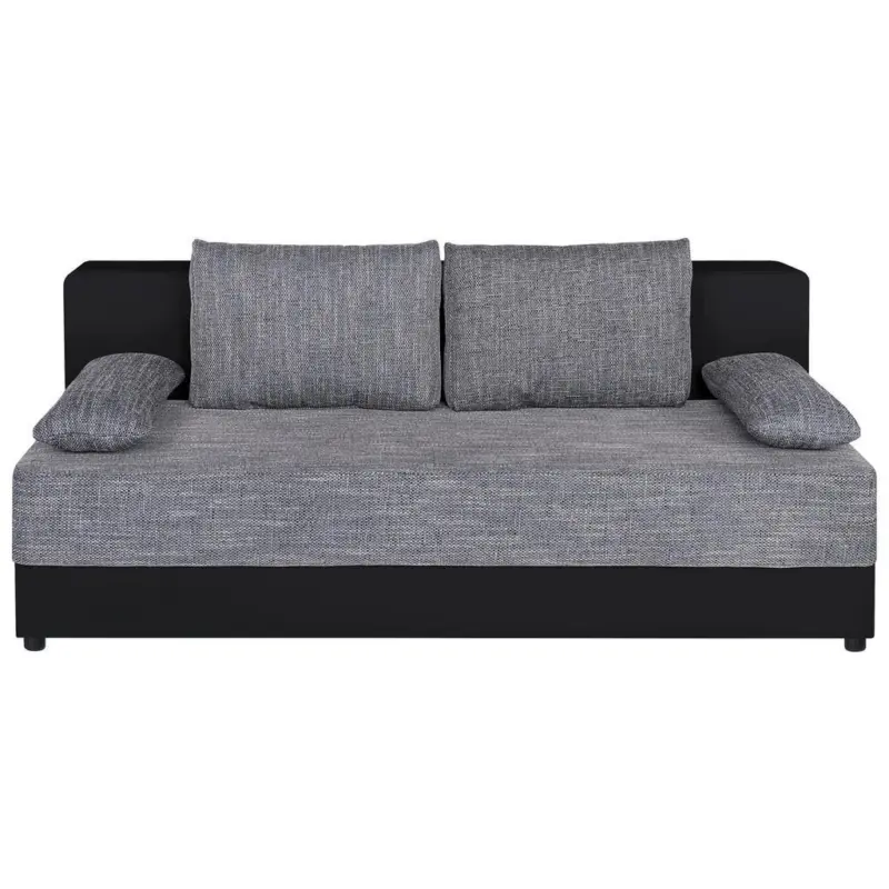 Schlafsofa mit Bettkasten Lucy Schwarz/Grau