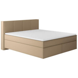 Boxspringbett Mit Topper Delia 180x200 Cm Hellbraun