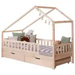 M&ouml;belix Hausbett Lou Bettschublade Naturfarben B: 140 cm