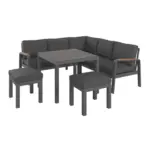 Möbelix Loungegarnitur 4-Tlg Sorrent Metall/Textil/Glas mit Kissen