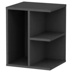 Nachtkästchen, Anthrazit, Walnuss Dekor, H: 50 cm,