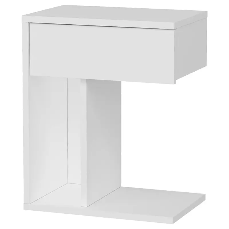 Nachtkästchen Weiß H: 55 cm, Tyche