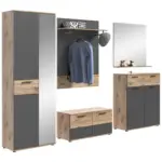 Möbelix Mason B: 280 cm Nox Oak 5-teilig