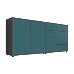 Sideboard Mailand 3 B: 158 Cm Petrol