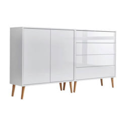 Sideboard Mailand 3 B: 158 Cm Weiß