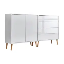Sideboard Mailand 3 B: 158 Cm Wei&szlig;