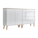 Möbelix Sideboard Mailand3 B:158cm Weiß/eiche