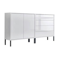 Sideboard Mailand 3 B: 158 Cm Weiß