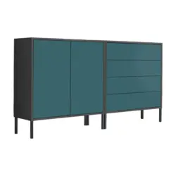 Sideboard Mailand 3 B: 158 Cm Petrol