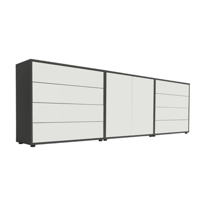 Sideboard Mailand4b:237cmweiß/anthrazit