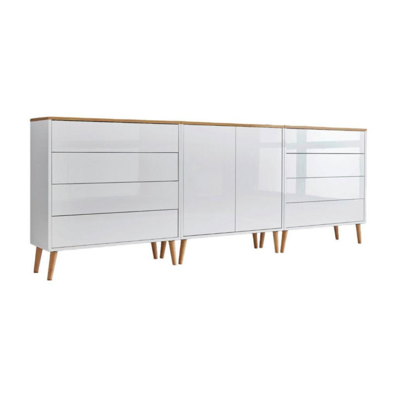 Sideboard Mailand4 B:237cm Weiß/Eiche