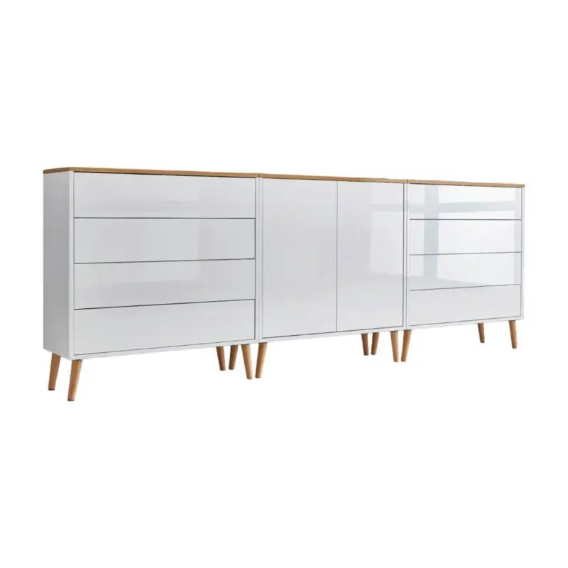 Sideboard Mailand4 B:237cm Weiß/eiche