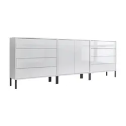 Sideboard Mailand 4 B: 237 Cm Weiß