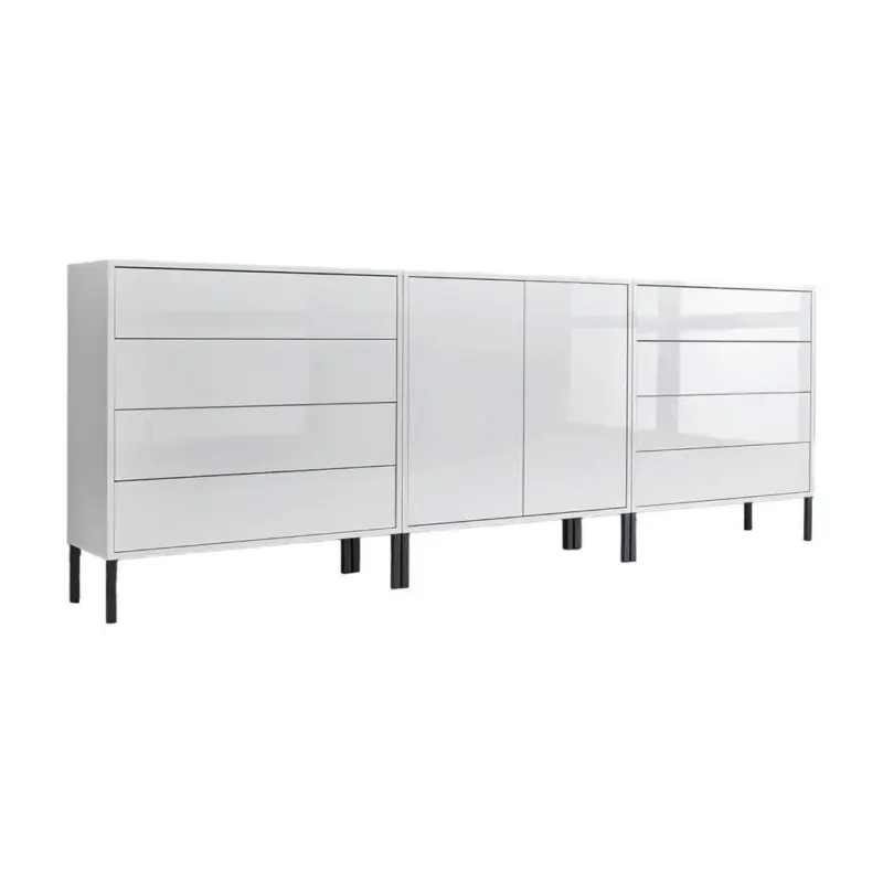 Sideboard Mailand 4 B: 237 Cm Weiß
