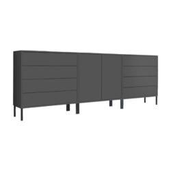 Sideboard Mailand 4 B: 237 Cm Anthrazit